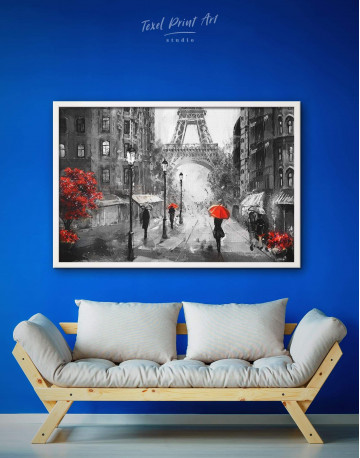 Framed Rainy Paris Canvas Wall Art - image 3