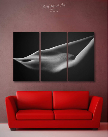 3 Pieces Black and White Nude Erotic Canvas Wall Art