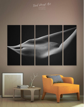 5 Panels Black and White Nude Erotic Canvas Wall Art