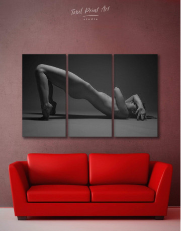 3 Panels Nude Woman Body Canvas Wall Art