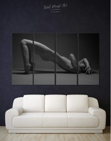 4 Panels Nude Woman Body Canvas Wall Art