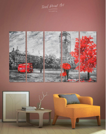 5 Pieces Romantic Couple Painting Canvas Wall Art