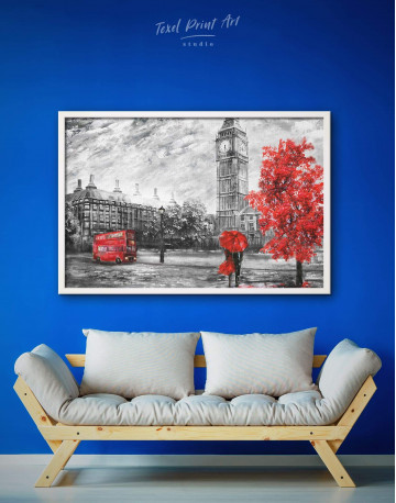 Framed Romantic Couple Painting Canvas Wall Art - image 1