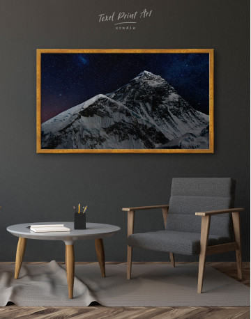 Framed Rocky Mountain Landscape at Night Canvas Wall Art