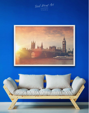 Framed River Thames London Canvas Wall Art - image 4