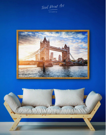 Framed London Tower Bridge Canvas Wall Art - image 1