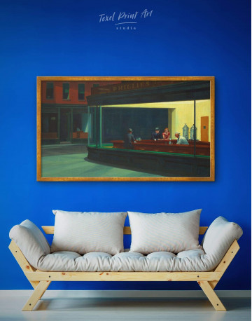 Framed Edward Hopper Nighthawks Canvas Wall Art - image 4
