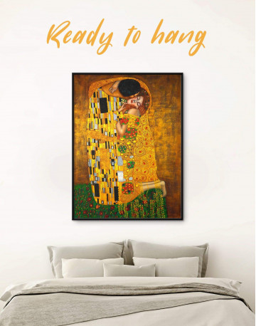 Framed The Kiss by Gustav Klimt Canvas Wall Art