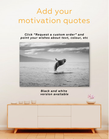 Jumping Whale in Ocean Canvas Wall Art - image 3