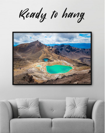 Framed Mountain Emerald Lakes Tongariro Landscape Canvas Wall Art - image 3