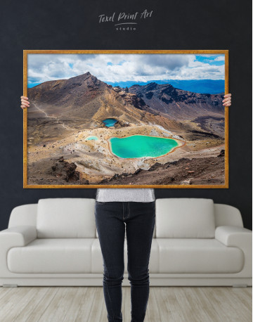 Framed Mountain Emerald Lakes Tongariro Landscape Canvas Wall Art - image 4
