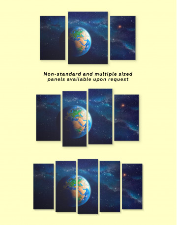 Space View with Planet Earth Canvas Wall Art - image 2