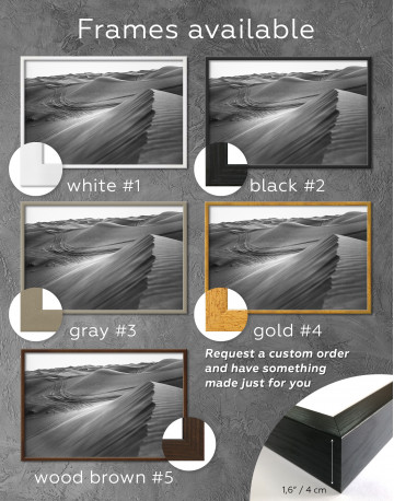 Framed Black and White Desert Canvas Wall Art - image 2