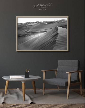 Framed Black and White Desert Canvas Wall Art