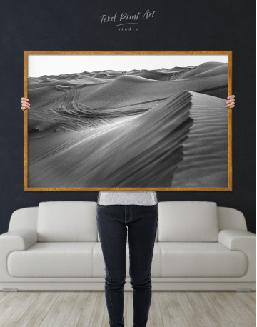 Framed Black and White Desert Canvas Wall Art - image 1