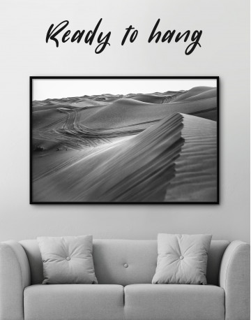 Framed Black and White Desert Canvas Wall Art - image 3