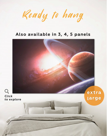 Space View with Mars Canvas Wall Art