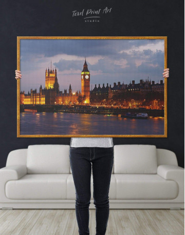 Framed London City Skyline Canvas Wall Art - image 1