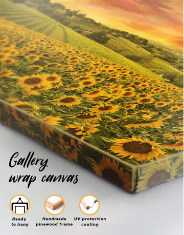 5 Panels Beautiful Sunflower Field Canvas Wall Art - image 1