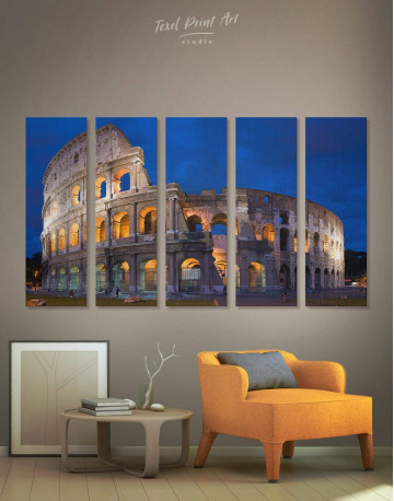 5 Panels Coliseum Rome Italy Canvas Wall Art