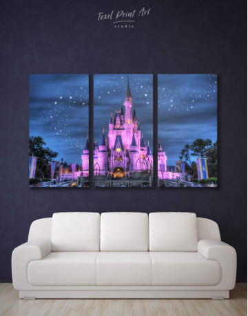 3 Pieces Disney Castle Canvas Wall Art