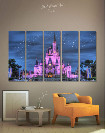 5 Pieces Disney Castle Canvas Wall Art