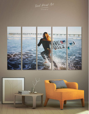 5 Pieces Surfboard Canvas Wall Art