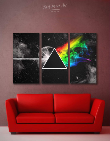 3 Panels Pink Floyd Dark Side of the Moon Canvas Wall Art