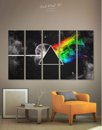 5 Panels Pink Floyd Dark Side of the Moon Canvas Wall Art