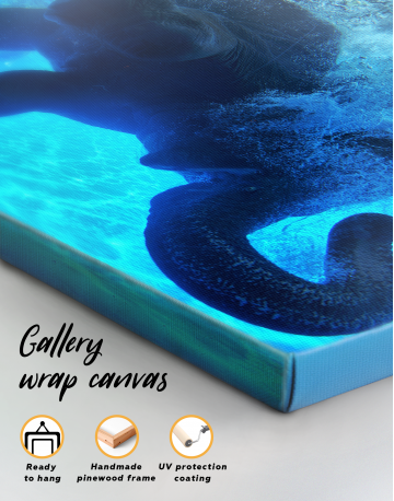 Swimming Elephant Underwater Canvas Wall Art - image 2