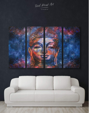 4 Pieces Space Buddha Canvas Wall Art