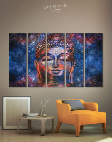 5 Pieces Space Buddha Canvas Wall Art