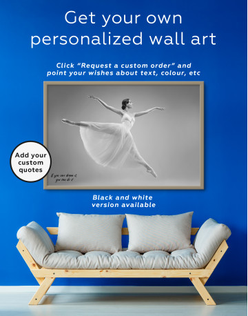 Framed Ballet Dancer Ballerina Canvas Wall Art - image 1