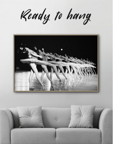 Framed Black and White Ballet Ballerines Canvas Wall Art - image 4
