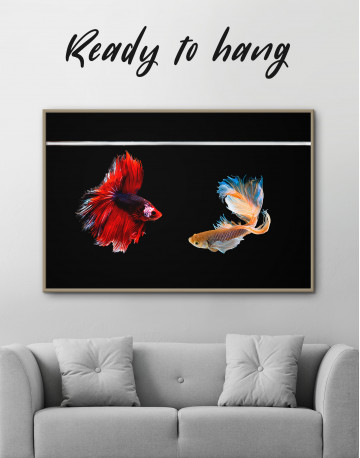 Framed Siamese Fighting Fishes Betta Canvas Wall Art