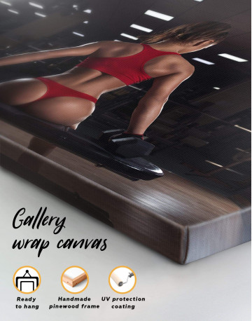 5 Panels Fitness Girl Canvas Wall Art - image 1