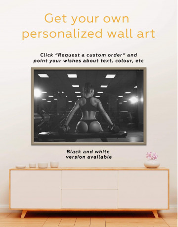 Framed Fitness Girl Canvas Wall Art - image 4