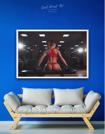 Framed Fitness Girl Canvas Wall Art - image 1