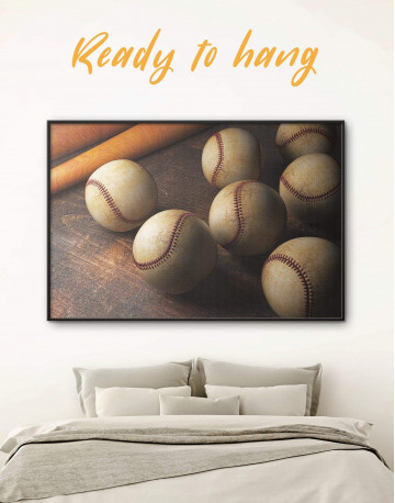 Framed Baseball Theme Canvas Wall Art - image 1