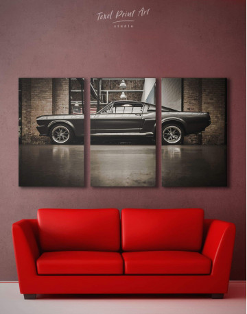 3 Panels Ford Mustang GT 500 Canvas Wall Art