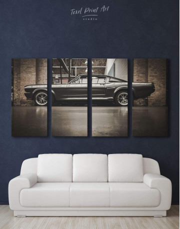 4 Panels Ford Mustang GT 500 Canvas Wall Art