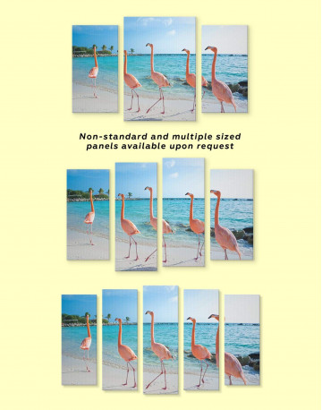 3 Pieces Coast and Flamingo Canvas Wall Art - image 3