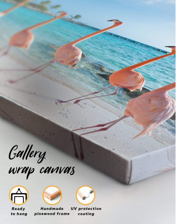 3 Pieces Coast and Flamingo Canvas Wall Art - image 1