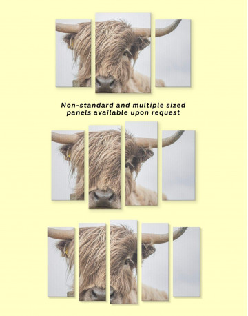4 Panels Highland Cow Canvas Wall Art - image 3