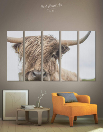 5 Pieces Highland Cow Canvas Wall Art