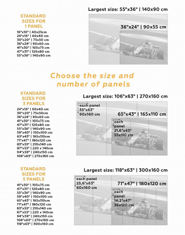 5 Panels Formula 1 Bolid Canvas Wall Art - image 2