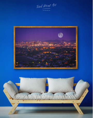 Framed Night Phoenix Cityscape Canvas Wall Art - image 1