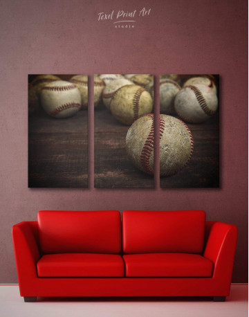 3 Pieces Baseball Inspirational Canvas Wall Art