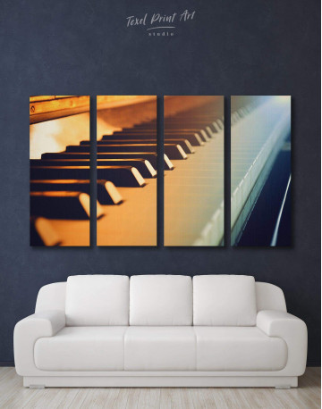 4 Pieces Piano Music Canvas Wall Art