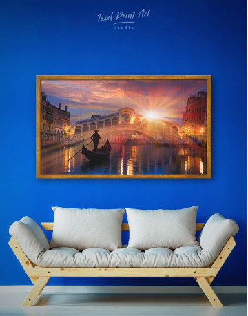 Framed Venice Skyline at Sunset Canvas Wall Art